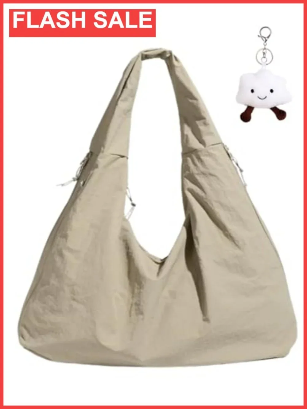 Nylon Hobo Shoulder Bag Slouchy Tote Large Underarm Purse